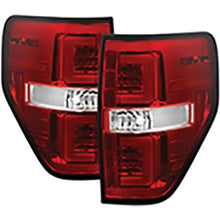2009-2014 Ford F150; Version 2 Light Bar LED Tail Lights; Red Clear