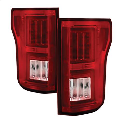 2015-2017 Ford F150; Light Bar LED Tail Lights; Red Clear