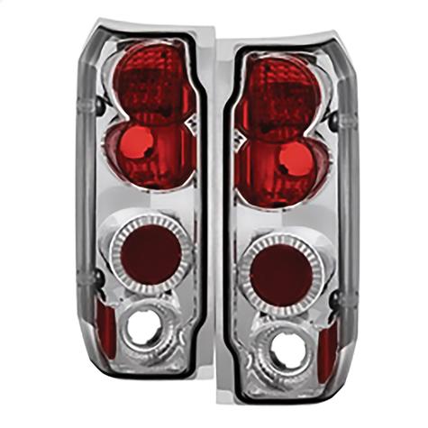 1987-1996 Ford F150 & Bronco; Euro Style Tail Lights; Chrome
