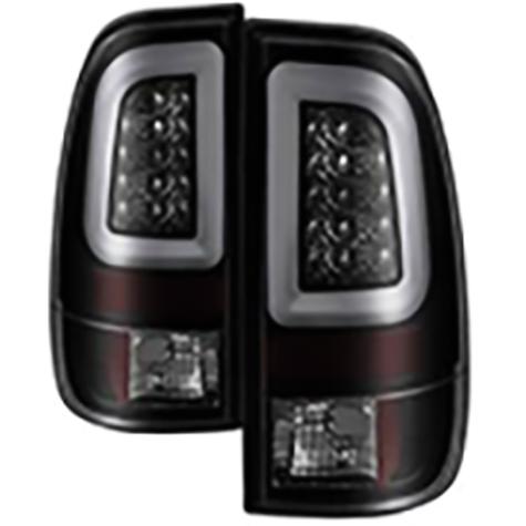 1997-2003 Ford F150 Styleside; Version 3 Light Bar LED Tail Lights; Black Smoke