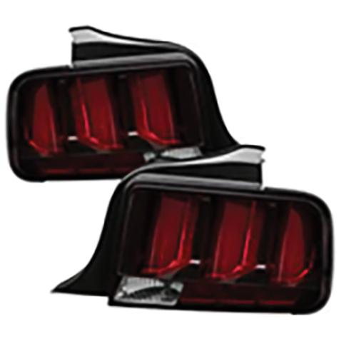 2005-2009 Ford Mustang; (Red Light Bar) LED Tail Lights; Black