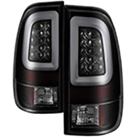 2008-2016 Ford F250/F350; Version 3 Light Bar LED Tail Lights; Black Smoke