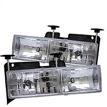 1988-1999 Chevrolet  C1500/2500/3500; Crystal Glass Headlights; Chrome