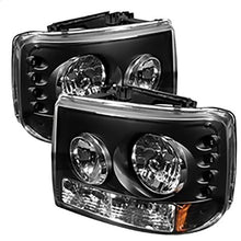 1999-2002 Chevrolet Silverado 1500/2500; Crystal Headlights; Black