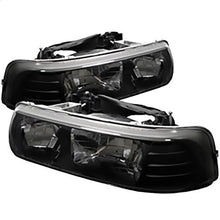 1999-2002 Chevrolet Silverado 1500HD/2500HD; Crystal Headlights; Black