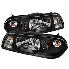 1987-1993 Ford Mustang; 1PC LED Crystal Headlights; Black
