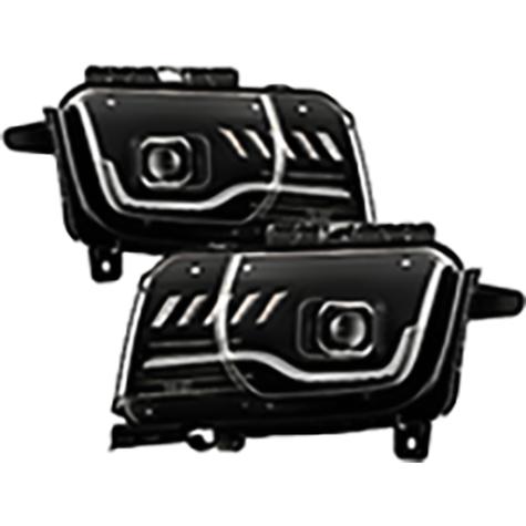 2010-2013 Chevrolet Camaro; For Factory Halogen Model Only; Projector Headlights; Black