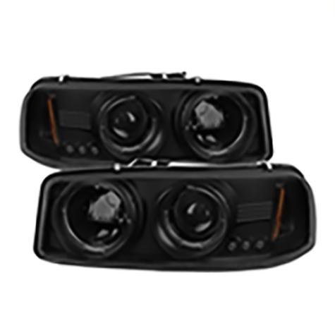1999-2006 GMC Sierra 1500/2500/3500; Projector Headlights; Black Smoke