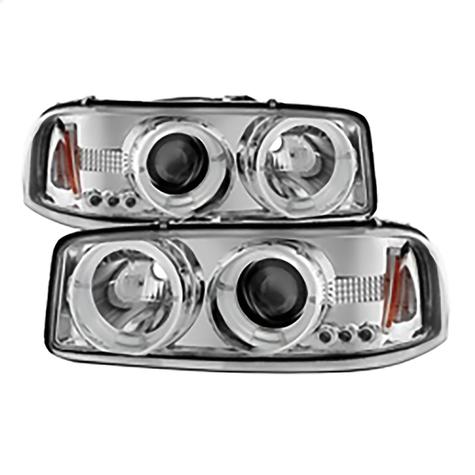 1999-2006 GMC Sierra 1500/2500/3500; Projector Headlights; Chrome