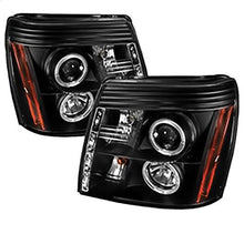 2002-2003 Cadillac Escalade; Projector Headlights; Halogen Model Only; LED Halo; Black