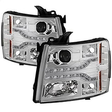 2007-2013 Chevrolet Silverado 1500, 2500HD Version 2 Projector Headlights; LED DRL; Chrome
