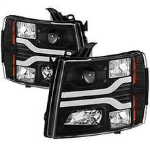 2007-2013 Chevrolet Silverado 1500, 2500HD Version 3 Projector Headlights; LED DRL; Black
