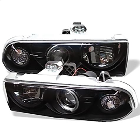 1998-2004 Chevrolet S10 & Blazer; Projector Headlights; LED Halo; Black