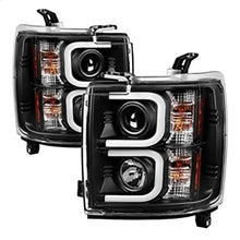 2015-2019 Chevrolet Silverado 2500/3500 HD; Projector Headlights; Light Bar DRL; Black