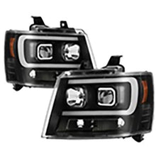2007-2014 Chevrolet Suburban 1500/2500; Tahoe & Avalance; Version 2 Projector Headlights Light Bar DRL; All Black