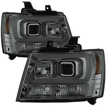 2007-2014 Chevrolet Suburban 1500/2500; Tahoe & Avalance; Version 2 Projector Headlights Light Bar DRL; Smoke