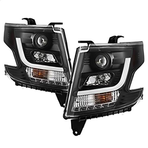 2015-2020 Chevrolet Tahoe, Suburban; Projector Headlights; DRL LED; Black