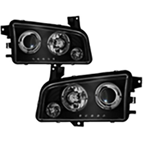 2006-2010 Dodge Charger; Projector Headlights; Halogen Model Only; Black Smoke