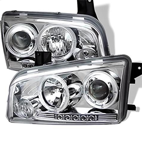2006-2010 Dodge Charger; Projector Headlights; Halogen Model Only; Chrome