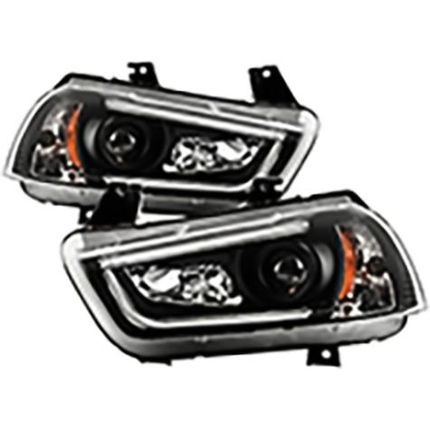 2011-2014 Dodge Charger; Projector Headlights; Halogen Model Only; Black