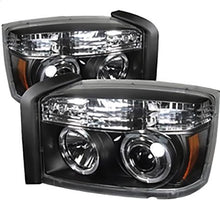 2005-2007 Dodge Dakota; Projector Headlights; LED Halo; Black