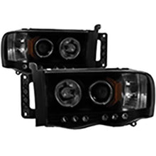 2002-2005 Dodge Ram 1500/2500/3500; Projector Headlights; Black Smoke