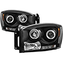 2006-2009 Dodge Ram 1500/2500/3500; Projector Headlights; CCFL Halo; LED; Black