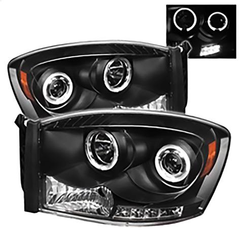 2006-2009 Dodge Ram 1500/2500/3500; Projector Headlights; Black