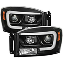 2006-2009 Dodge Ram 1500/2500/3500; Version 2 Projector Headlights; Light Bar DRL; Black