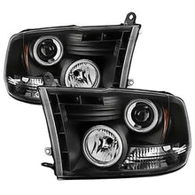 2010-2019 Dodge Ram 1500/2500/3500; Projector Headlights; Halogen Model Only; CCFL Halo; LED; Black