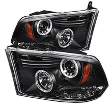 2010-2019 Dodge Ram 1500/2500/3500; Projector Headlights; Halogen Model Only; LED Halo; LED; Black