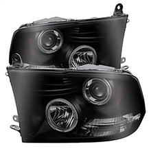 2010-2019 Dodge Ram 1500/2500/3500; Projector Headlights; Halogen Model Only; LED Halo; LED; Black Smoke