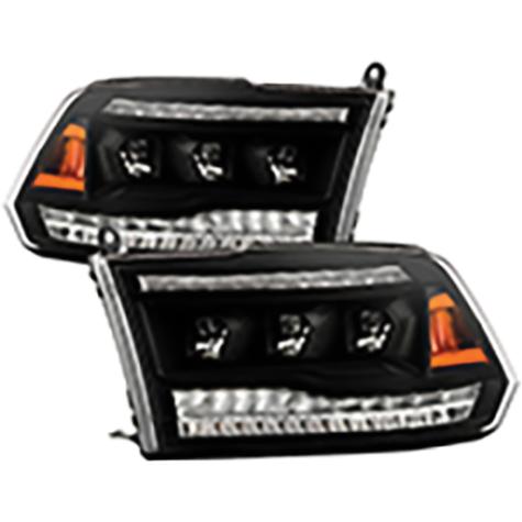 2013-2019 Dodge Ram 1500/2500/3500; LED Crystal Light Bar Parking Lights; Black