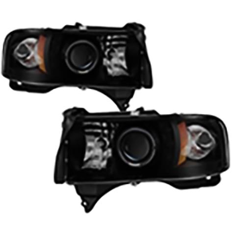 1994-2002 Dodge Ram 1500/2500/3500; Projector Headlights; Black Smoke