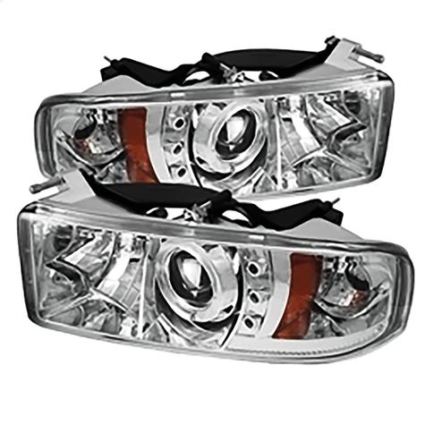 1994-2002 Dodge Ram 1500/2500/3500; Projector Headlights; Chrome