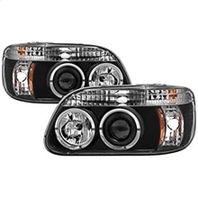 1995-2001 Ford Explorer; 1PC Projector Headlights; LED Halo; Black