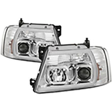 2004-2008 Ford F150; Light Bar Projector Headlights; Chrome