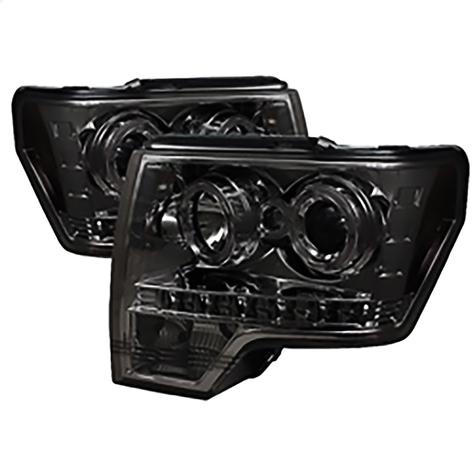 2009-2014 Ford F150; Projector Headlights; Halogen Model Only; Smoke