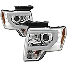 2009-2014 Ford F150; Projector Headlights; Halogen Model Only; Light Bar DRL; Chrome