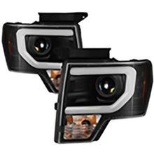 2009-2014 Ford F150; Projector Headlights; Halogen Model Only; Black