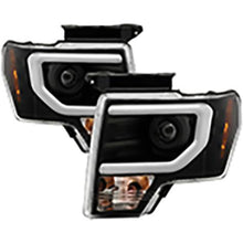 2013-2014 Ford F150; Projector Headlights; Factory Xenon Model Only; Light Bar DRL; Black
