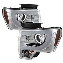 2013-2014 Ford F150; Projector Headlights; Factory Xenon Model Only; Light Bar DRL; Chrome