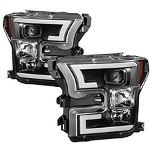 2015-2017 Ford F150; Projector Headlights; Light Bar DRL LED; Black
