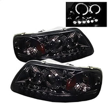1997-2002 Ford F150 & Expedition; 1PC Projector Headlights; LED Halo; Amber Reflector; LED; Smoke