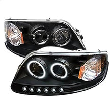 1997-2002 Ford F150 & Expedition; 1PC Projector Headlights; CCFL Halo; LED; Black