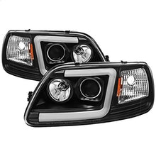 1997-2002 Ford F150 & Expedition; 1PC Light Bar Projector Headlights; Black