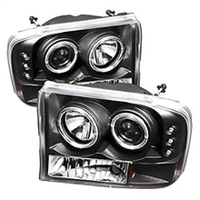 1999-2004 Ford F250 Super Duty & Excursion; 1PC Projector Headlights; Version 2; Black