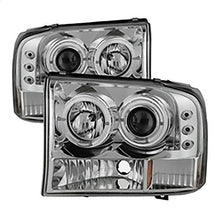 1999-2004 Ford F250 Super Duty & Excursion; 1PC Projector Headlights; Version 2; Chrome