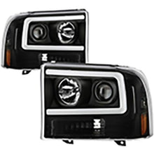 1999-2004 Ford F250 Super Duty & Excursion; 1 Piece High Powered LED Headlights; Black