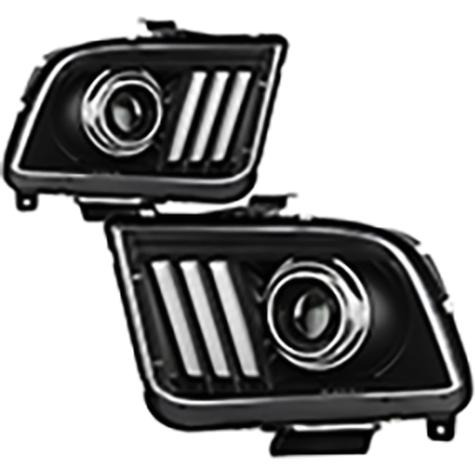 2005-2008 Ford Mustang; Version 2; High-Power LED Equipped Headlights; Black